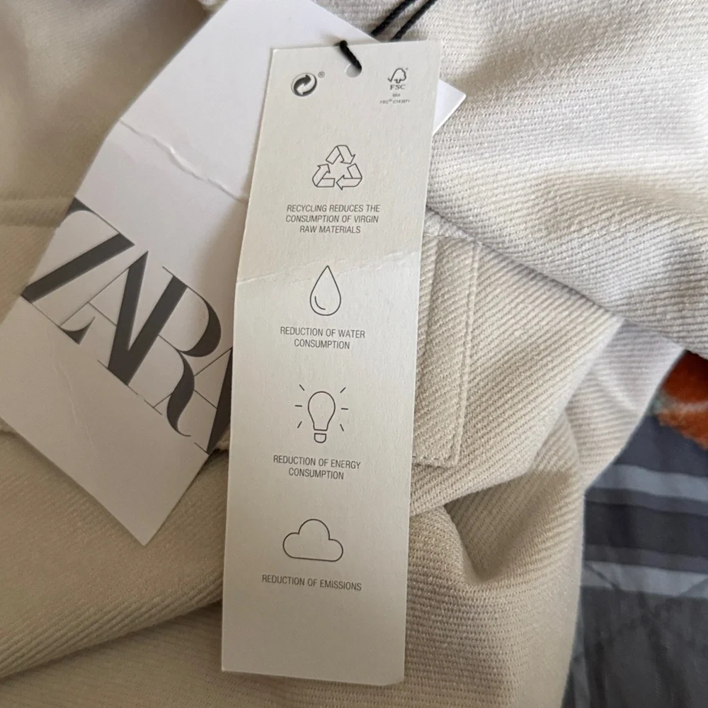 Zara Beige Faux Suede Short Sleeve Pullover Dress NWT Sz Med Ret $35.90 Raw Hems - Picture 8 of 10